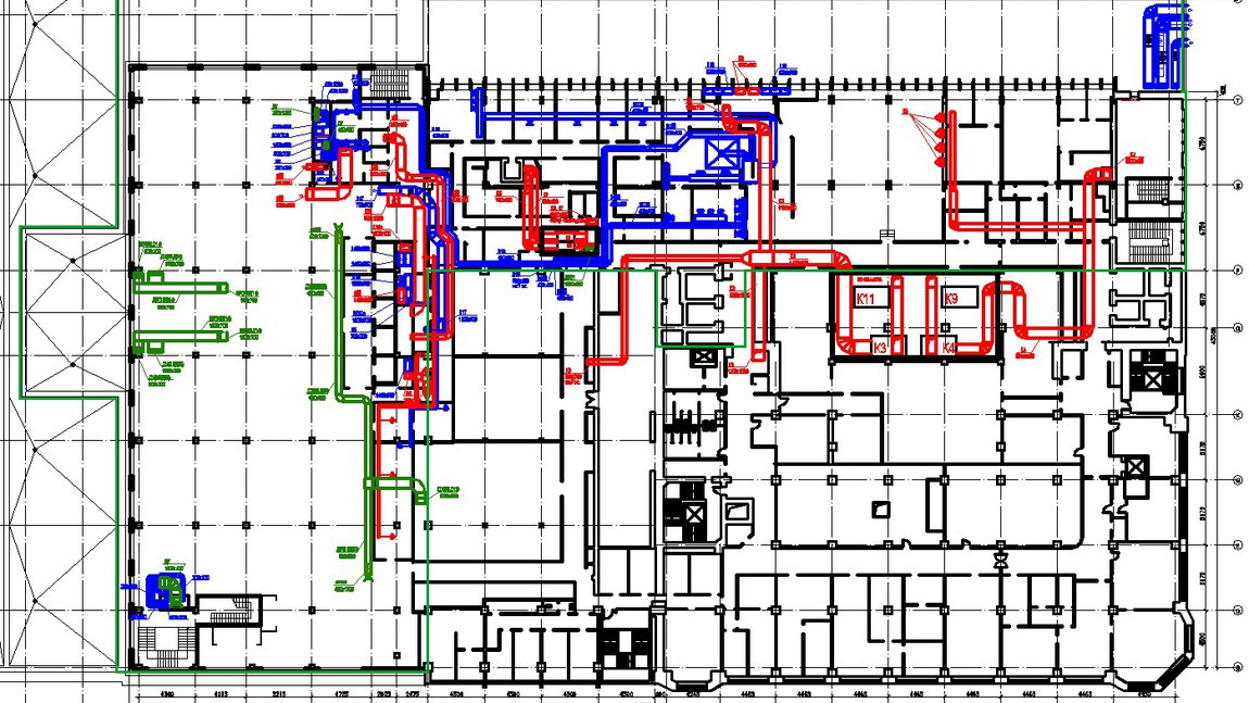 Обследование инженерных систем - план вентиляции 6-го этажа