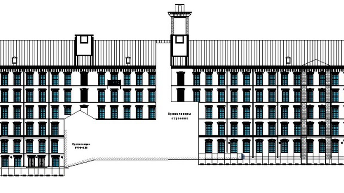Обмерные чертежи - фасад здания Даниловской мануфактуры
